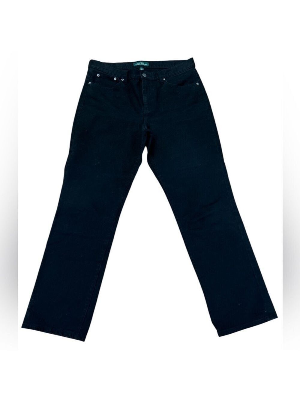 2PC RALPH LAUREN BLACK DENIM JEANS STRAIGHT LEG WESTERN COASTAL COWGIRL SZ 14 - Picture 3 of 9